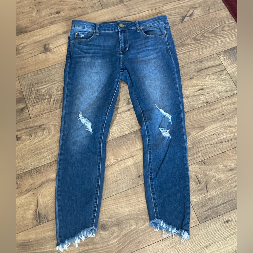 Articles of Society Slant Raw Hem Denim